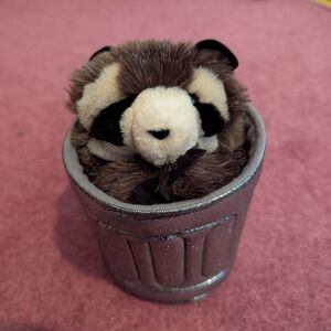 Folkmanis Racoon Trashcan Trash Panda Hand Puppet Like New